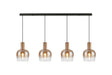Withe Linear Pendant, 4 x E27, Titanium Gold/Satin Black/Amber Fade Wine Glass