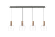 Withe Linear Pendant, 4 x E27, Titanium Gold/Satin Black/Clear Wine Glass