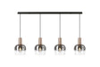 Withe Linear Pendant, 4 x E27, Titanium Gold/Satin Black/Smoke Fade Wine Glass