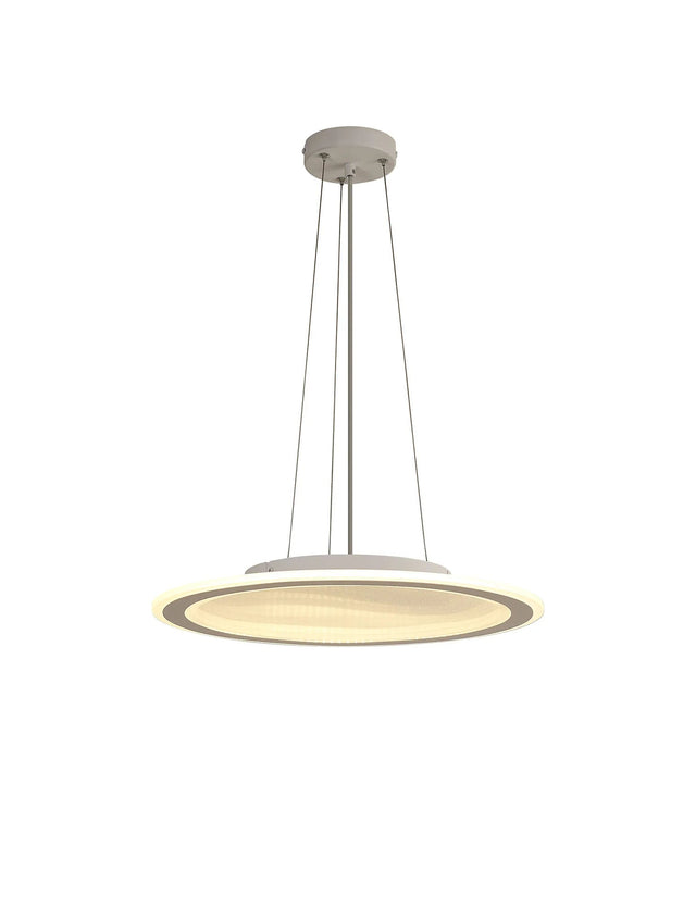 Wright Pendant/Flush Ceiling, 40W LED, Remote Control Tuneable White 3000K-6000K, CCT Switchable, White/Grey