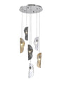 Young Pendant 2.5m, 6 x G9, Polished Chrome/Clear & Amber & Smoked Glass