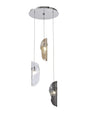 Young Pendant 2m, 3 x G9, Polished Chrome/Clear & Amber & Smoked Glass