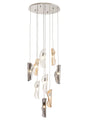 Young Pendant 3m, 9 x G9, Polished Chrome/Clear & Amber & Smoked Glass