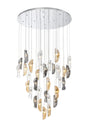 Young Pendant 6m, 32 x G9, Polished Chrome/Clear & Amber & Smoked Glass (64.2kg)