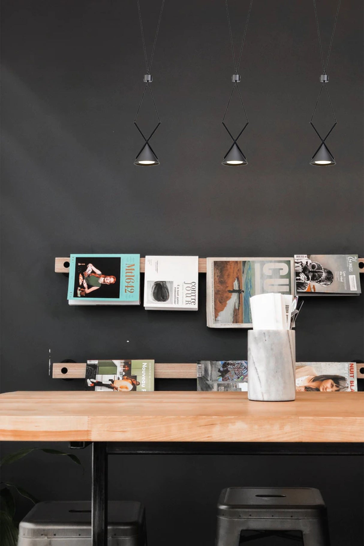 Younger Pendant 1 Light, 1 x 3W LED, 3000K, 110lm, Sand Black/Grey, 3yrs Warranty