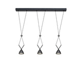 Younger Bar Linear Pendant 3 Light, 3 x 3W LED, 3000K, 350lm, Sand Black/Grey, 3yrs Warranty