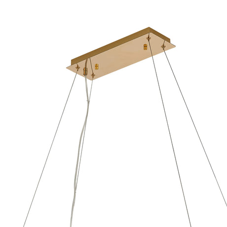 Rectangular Pendant Chandelier, 16 Light E14, Gold/Crystal 120x37cm - HH5840GO